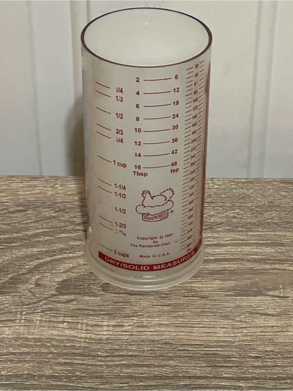 Pampered Chef Measure All Large 2 Cup Wet Dry Liquid Solid Measuring Cup #2225